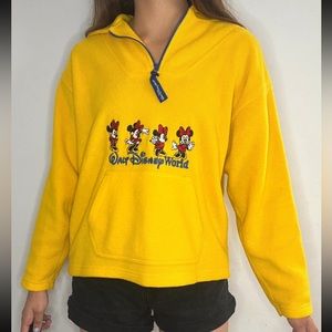 Disney embroidered yellow fleece sweatshirt